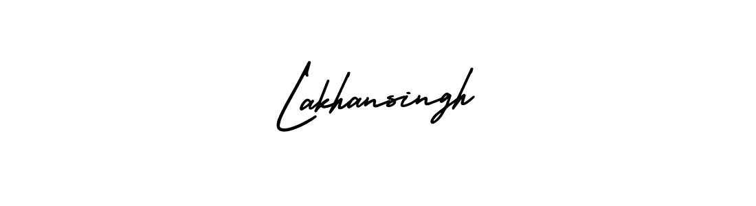 You should practise on your own different ways (AmerikaSignatureDemo-Regular) to write your name (Lakhansingh) in signature. don't let someone else do it for you. Lakhansingh signature style 3 images and pictures png
