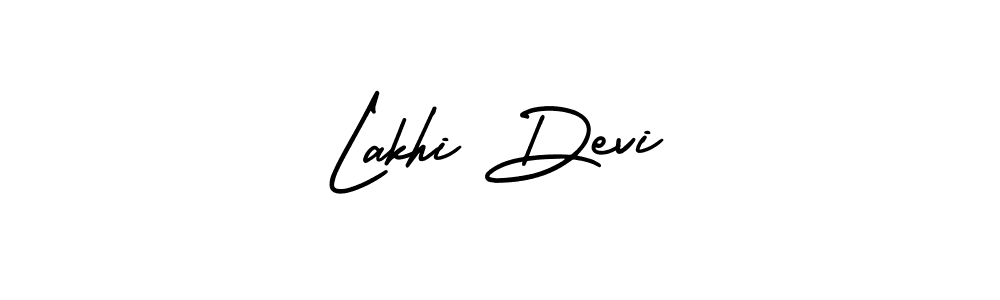 The best way (AmerikaSignatureDemo-Regular) to make a short signature is to pick only two or three words in your name. The name Lakhi Devi include a total of six letters. For converting this name. Lakhi Devi signature style 3 images and pictures png