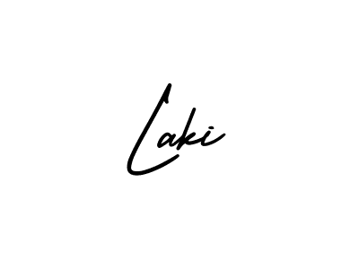 How to make Laki name signature. Use AmerikaSignatureDemo-Regular style for creating short signs online. This is the latest handwritten sign. Laki signature style 3 images and pictures png