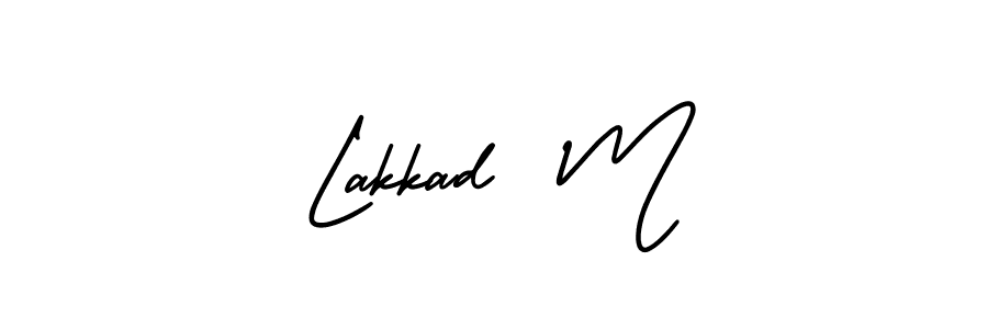 Make a beautiful signature design for name Lakkad  M. With this signature (AmerikaSignatureDemo-Regular) style, you can create a handwritten signature for free. Lakkad  M signature style 3 images and pictures png