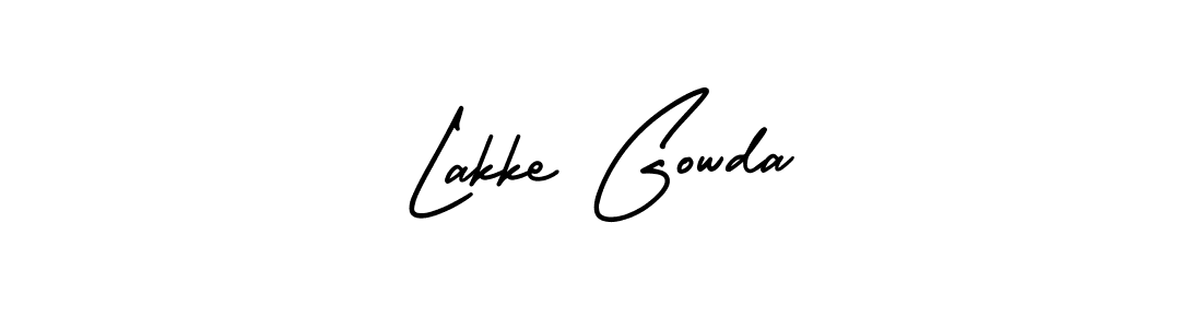Lakke Gowda stylish signature style. Best Handwritten Sign (AmerikaSignatureDemo-Regular) for my name. Handwritten Signature Collection Ideas for my name Lakke Gowda. Lakke Gowda signature style 3 images and pictures png
