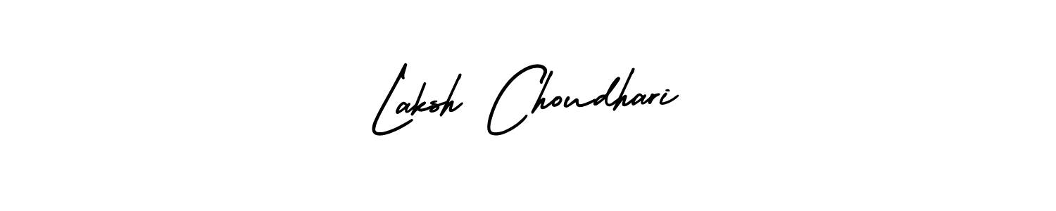 How to Draw Laksh Choudhari signature style? AmerikaSignatureDemo-Regular is a latest design signature styles for name Laksh Choudhari. Laksh Choudhari signature style 3 images and pictures png