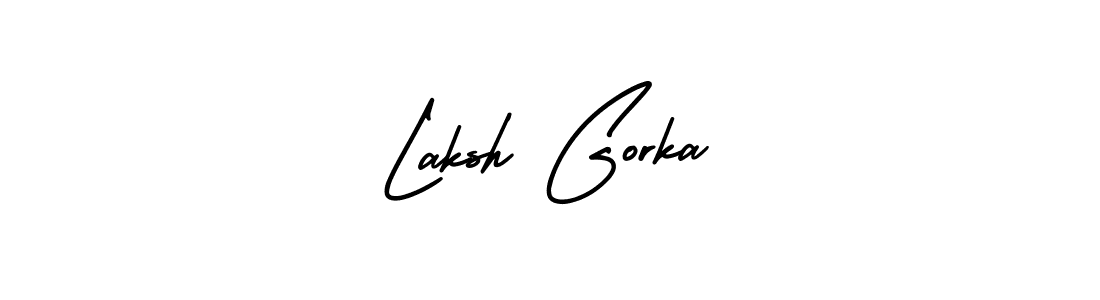 It looks lik you need a new signature style for name Laksh Gorka. Design unique handwritten (AmerikaSignatureDemo-Regular) signature with our free signature maker in just a few clicks. Laksh Gorka signature style 3 images and pictures png