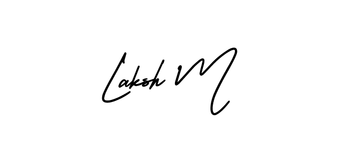 Create a beautiful signature design for name Laksh M. With this signature (AmerikaSignatureDemo-Regular) fonts, you can make a handwritten signature for free. Laksh M signature style 3 images and pictures png