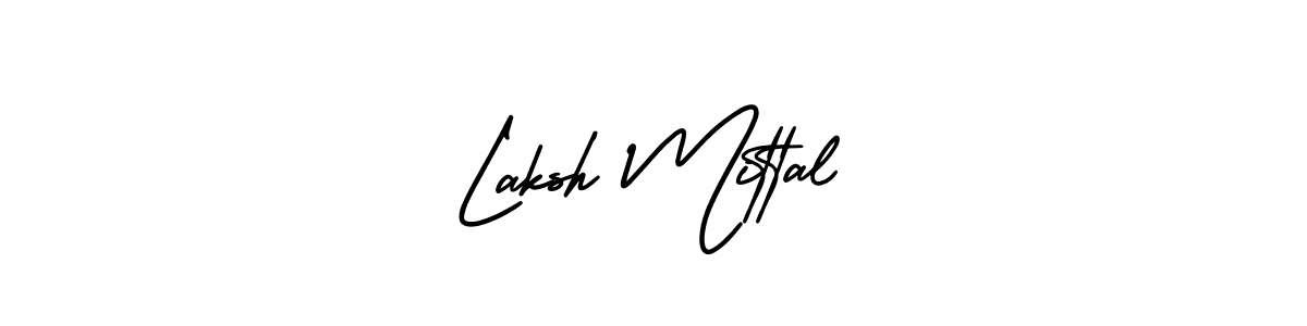 The best way (AmerikaSignatureDemo-Regular) to make a short signature is to pick only two or three words in your name. The name Laksh Mittal include a total of six letters. For converting this name. Laksh Mittal signature style 3 images and pictures png