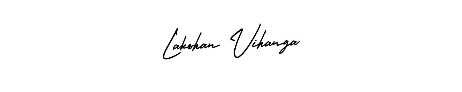 You should practise on your own different ways (AmerikaSignatureDemo-Regular) to write your name (Lakshan Vihanga) in signature. don't let someone else do it for you. Lakshan Vihanga signature style 3 images and pictures png
