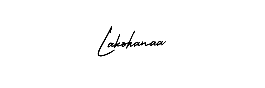 The best way (AmerikaSignatureDemo-Regular) to make a short signature is to pick only two or three words in your name. The name Lakshanaa include a total of six letters. For converting this name. Lakshanaa signature style 3 images and pictures png