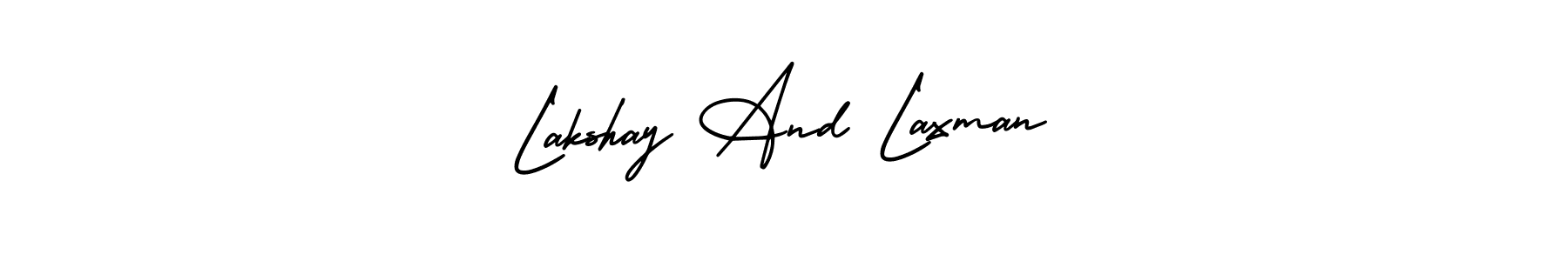 Also You can easily find your signature by using the search form. We will create Lakshay And Laxman name handwritten signature images for you free of cost using AmerikaSignatureDemo-Regular sign style. Lakshay And Laxman signature style 3 images and pictures png