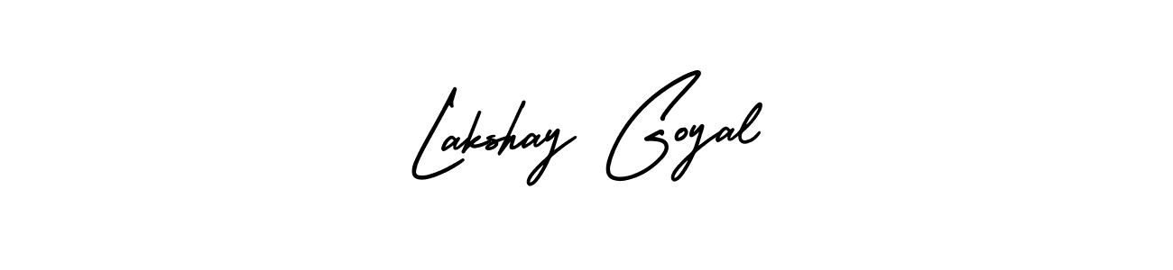 This is the best signature style for the Lakshay Goyal name. Also you like these signature font (AmerikaSignatureDemo-Regular). Mix name signature. Lakshay Goyal signature style 3 images and pictures png
