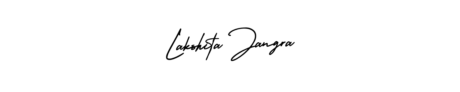 This is the best signature style for the Lakshita Jangra name. Also you like these signature font (AmerikaSignatureDemo-Regular). Mix name signature. Lakshita Jangra signature style 3 images and pictures png