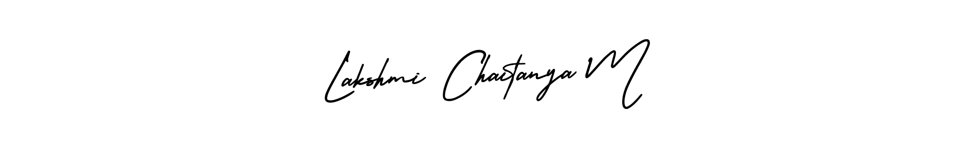 It looks lik you need a new signature style for name Lakshmi Chaitanya M. Design unique handwritten (AmerikaSignatureDemo-Regular) signature with our free signature maker in just a few clicks. Lakshmi Chaitanya M signature style 3 images and pictures png