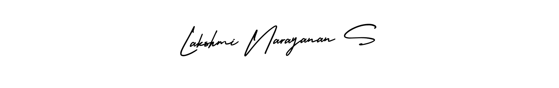 This is the best signature style for the Lakshmi Narayanan S name. Also you like these signature font (AmerikaSignatureDemo-Regular). Mix name signature. Lakshmi Narayanan S signature style 3 images and pictures png
