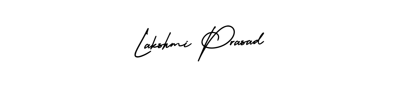 You should practise on your own different ways (AmerikaSignatureDemo-Regular) to write your name (Lakshmi Prasad) in signature. don't let someone else do it for you. Lakshmi Prasad signature style 3 images and pictures png