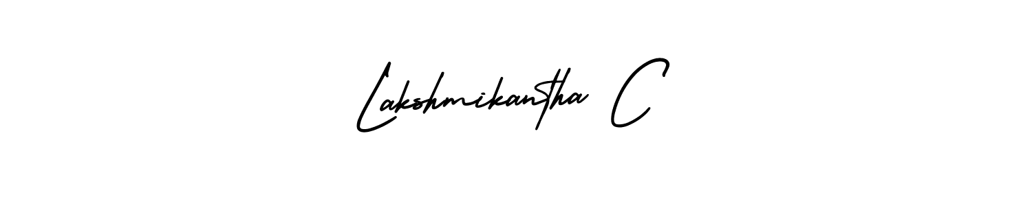 How to make Lakshmikantha C name signature. Use AmerikaSignatureDemo-Regular style for creating short signs online. This is the latest handwritten sign. Lakshmikantha C signature style 3 images and pictures png