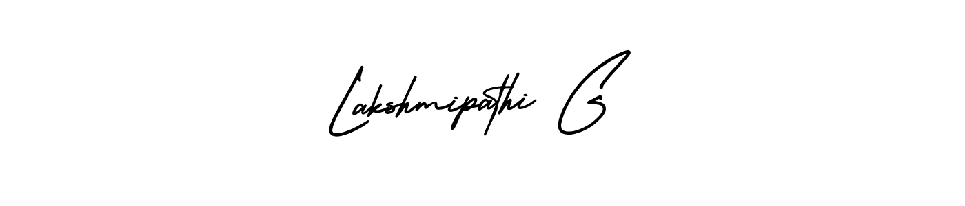 How to make Lakshmipathi G name signature. Use AmerikaSignatureDemo-Regular style for creating short signs online. This is the latest handwritten sign. Lakshmipathi G signature style 3 images and pictures png