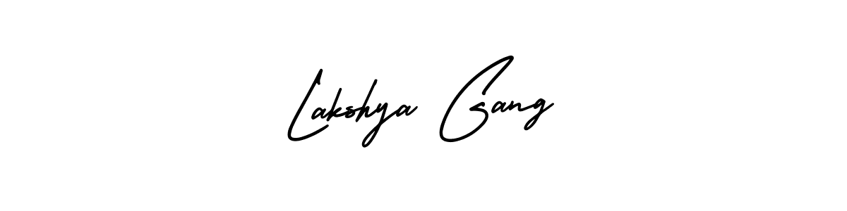 The best way (AmerikaSignatureDemo-Regular) to make a short signature is to pick only two or three words in your name. The name Lakshya Gang include a total of six letters. For converting this name. Lakshya Gang signature style 3 images and pictures png