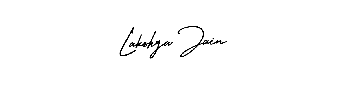 You should practise on your own different ways (AmerikaSignatureDemo-Regular) to write your name (Lakshya Jain) in signature. don't let someone else do it for you. Lakshya Jain signature style 3 images and pictures png