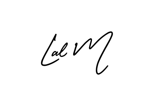 How to make Lal M name signature. Use AmerikaSignatureDemo-Regular style for creating short signs online. This is the latest handwritten sign. Lal M signature style 3 images and pictures png