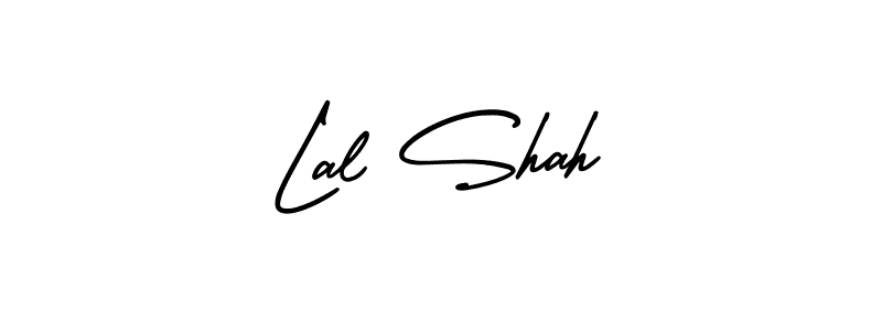 You should practise on your own different ways (AmerikaSignatureDemo-Regular) to write your name (Lal Shah) in signature. don't let someone else do it for you. Lal Shah signature style 3 images and pictures png