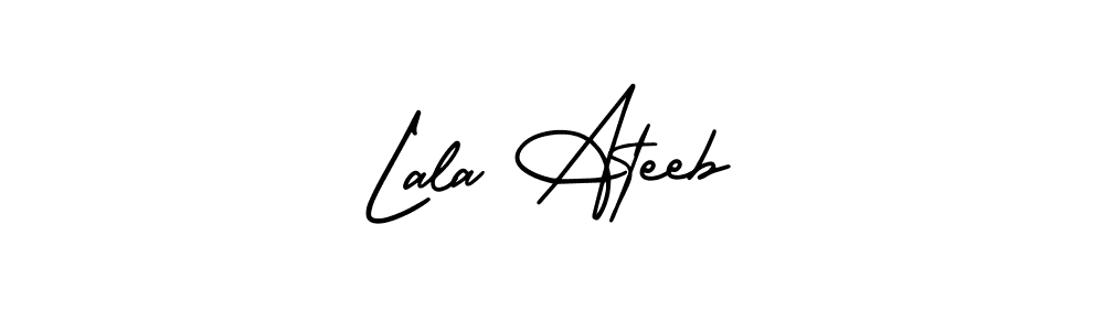if you are searching for the best signature style for your name Lala Ateeb. so please give up your signature search. here we have designed multiple signature styles  using AmerikaSignatureDemo-Regular. Lala Ateeb signature style 3 images and pictures png