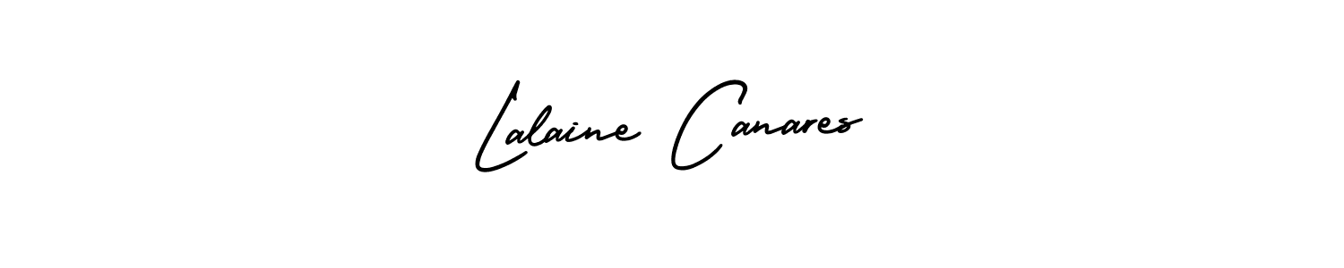 AmerikaSignatureDemo-Regular is a professional signature style that is perfect for those who want to add a touch of class to their signature. It is also a great choice for those who want to make their signature more unique. Get Lalaine Canares name to fancy signature for free. Lalaine Canares signature style 3 images and pictures png