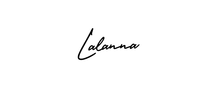 You should practise on your own different ways (AmerikaSignatureDemo-Regular) to write your name (Lalanna) in signature. don't let someone else do it for you. Lalanna signature style 3 images and pictures png