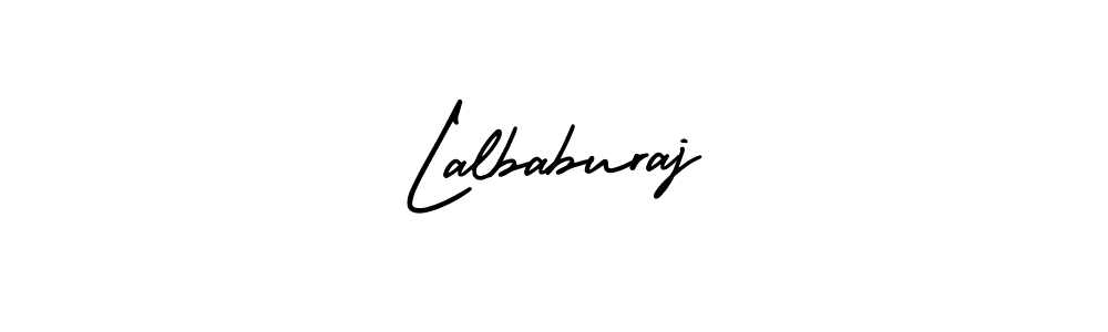You should practise on your own different ways (AmerikaSignatureDemo-Regular) to write your name (Lalbaburaj) in signature. don't let someone else do it for you. Lalbaburaj signature style 3 images and pictures png
