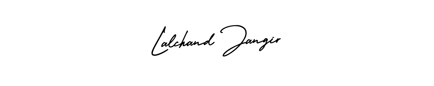 The best way (AmerikaSignatureDemo-Regular) to make a short signature is to pick only two or three words in your name. The name Lalchand Jangir include a total of six letters. For converting this name. Lalchand Jangir signature style 3 images and pictures png