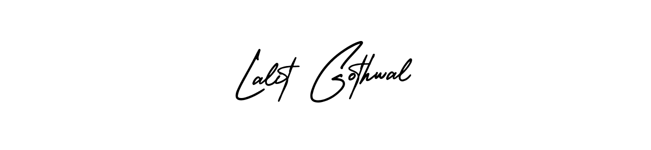 The best way (AmerikaSignatureDemo-Regular) to make a short signature is to pick only two or three words in your name. The name Lalit Gothwal include a total of six letters. For converting this name. Lalit Gothwal signature style 3 images and pictures png