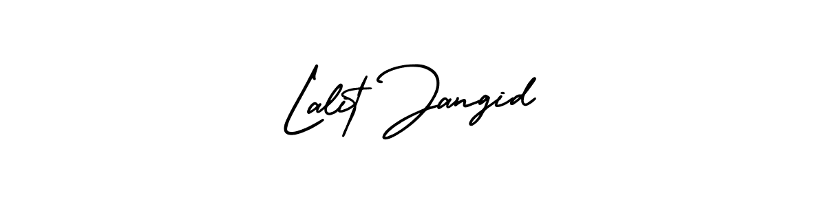 AmerikaSignatureDemo-Regular is a professional signature style that is perfect for those who want to add a touch of class to their signature. It is also a great choice for those who want to make their signature more unique. Get Lalit Jangid name to fancy signature for free. Lalit Jangid signature style 3 images and pictures png