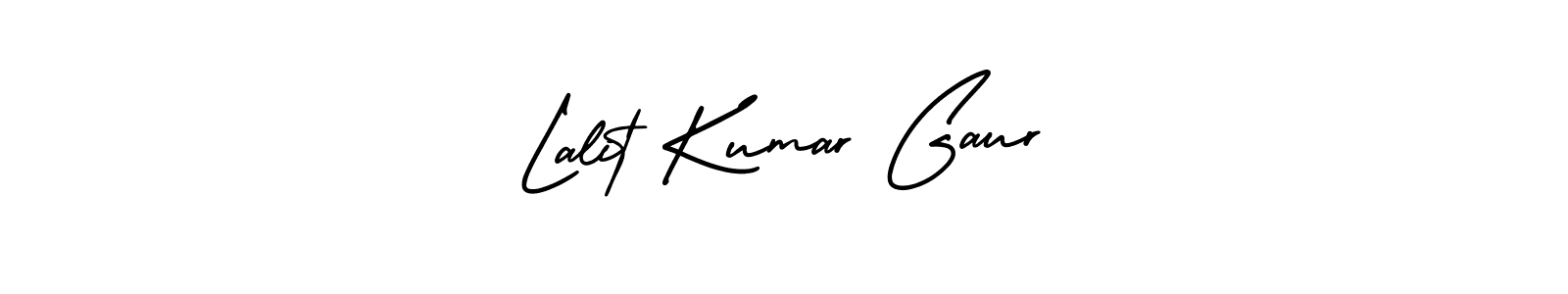 You should practise on your own different ways (AmerikaSignatureDemo-Regular) to write your name (Lalit Kumar Gaur) in signature. don't let someone else do it for you. Lalit Kumar Gaur signature style 3 images and pictures png