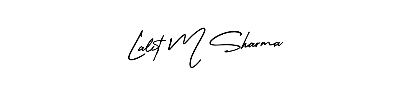 You should practise on your own different ways (AmerikaSignatureDemo-Regular) to write your name (Lalit M Sharma) in signature. don't let someone else do it for you. Lalit M Sharma signature style 3 images and pictures png