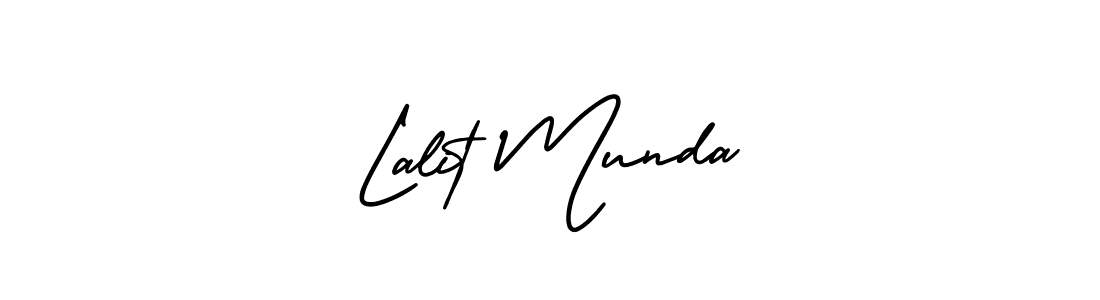 AmerikaSignatureDemo-Regular is a professional signature style that is perfect for those who want to add a touch of class to their signature. It is also a great choice for those who want to make their signature more unique. Get Lalit Munda name to fancy signature for free. Lalit Munda signature style 3 images and pictures png