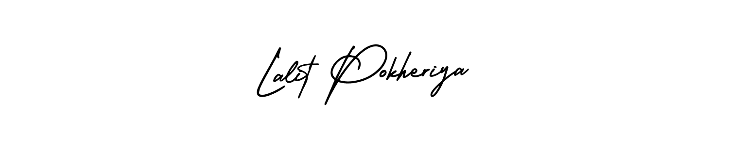 How to make Lalit Pokheriya name signature. Use AmerikaSignatureDemo-Regular style for creating short signs online. This is the latest handwritten sign. Lalit Pokheriya signature style 3 images and pictures png