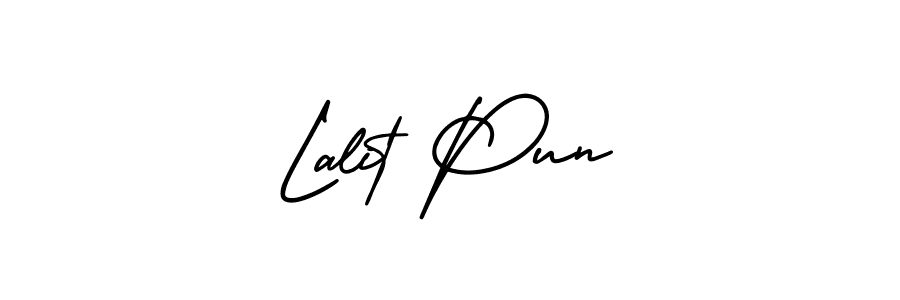 AmerikaSignatureDemo-Regular is a professional signature style that is perfect for those who want to add a touch of class to their signature. It is also a great choice for those who want to make their signature more unique. Get Lalit Pun name to fancy signature for free. Lalit Pun signature style 3 images and pictures png