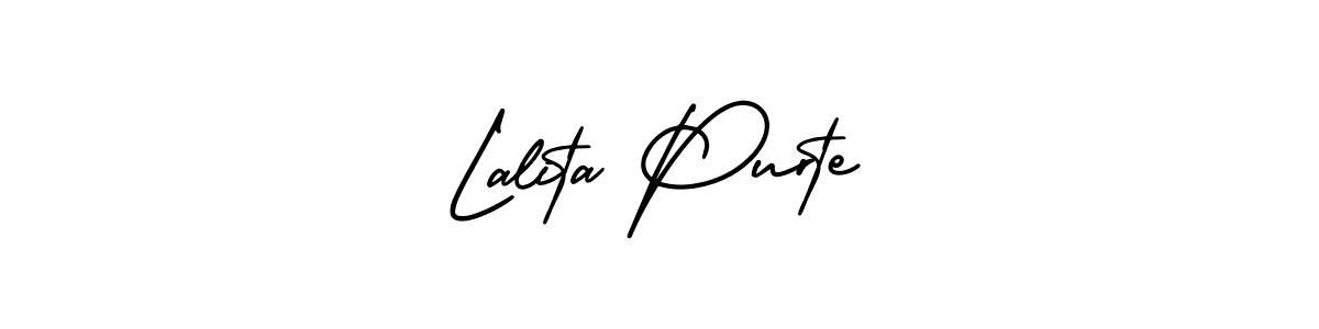 Best and Professional Signature Style for Lalita Purte. AmerikaSignatureDemo-Regular Best Signature Style Collection. Lalita Purte signature style 3 images and pictures png