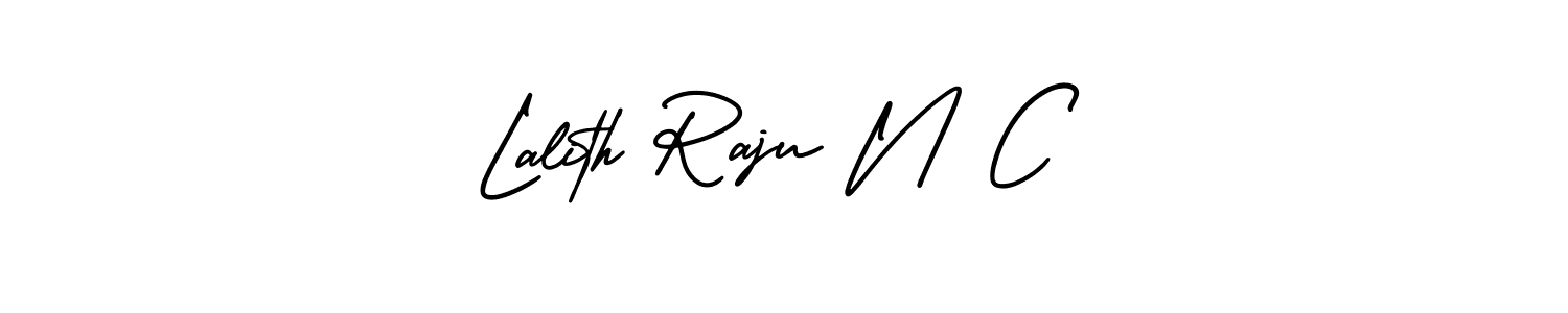 if you are searching for the best signature style for your name Lalith Raju N C. so please give up your signature search. here we have designed multiple signature styles  using AmerikaSignatureDemo-Regular. Lalith Raju N C signature style 3 images and pictures png