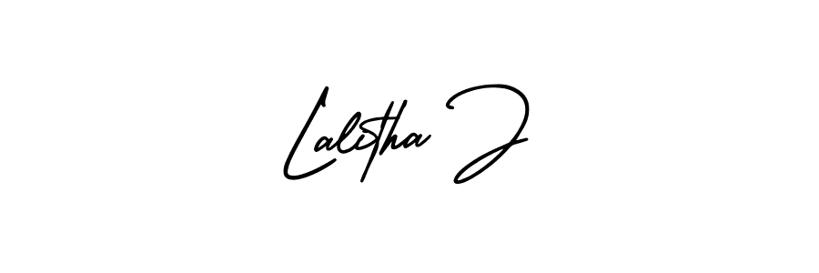 Also You can easily find your signature by using the search form. We will create Lalitha J name handwritten signature images for you free of cost using AmerikaSignatureDemo-Regular sign style. Lalitha J signature style 3 images and pictures png