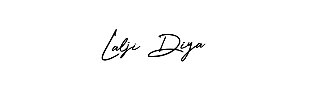 The best way (AmerikaSignatureDemo-Regular) to make a short signature is to pick only two or three words in your name. The name Lalji Diya include a total of six letters. For converting this name. Lalji Diya signature style 3 images and pictures png