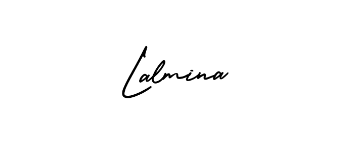 You should practise on your own different ways (AmerikaSignatureDemo-Regular) to write your name (Lalmina) in signature. don't let someone else do it for you. Lalmina signature style 3 images and pictures png