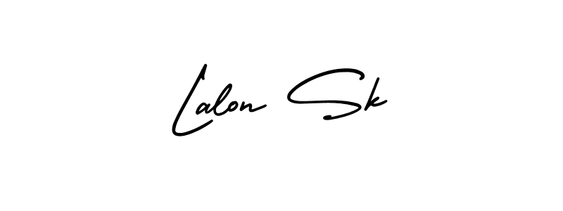 This is the best signature style for the Lalon Sk name. Also you like these signature font (AmerikaSignatureDemo-Regular). Mix name signature. Lalon Sk signature style 3 images and pictures png