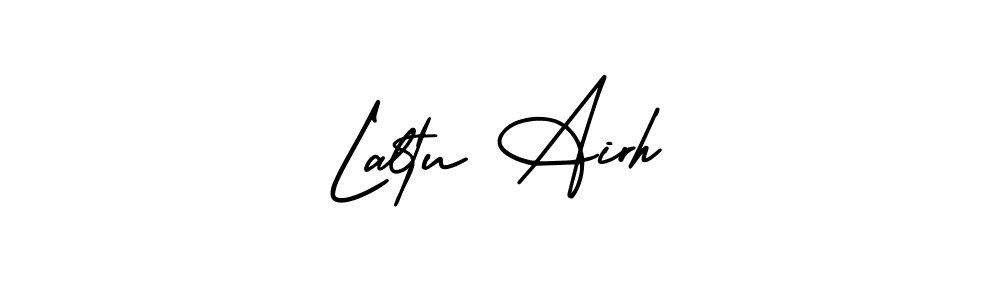 The best way (AmerikaSignatureDemo-Regular) to make a short signature is to pick only two or three words in your name. The name Laltu Airh include a total of six letters. For converting this name. Laltu Airh signature style 3 images and pictures png