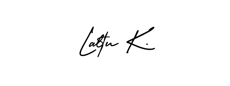 AmerikaSignatureDemo-Regular is a professional signature style that is perfect for those who want to add a touch of class to their signature. It is also a great choice for those who want to make their signature more unique. Get Laltu K. name to fancy signature for free. Laltu K. signature style 3 images and pictures png