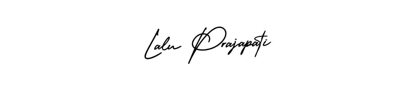 Lalu Prajapati stylish signature style. Best Handwritten Sign (AmerikaSignatureDemo-Regular) for my name. Handwritten Signature Collection Ideas for my name Lalu Prajapati. Lalu Prajapati signature style 3 images and pictures png