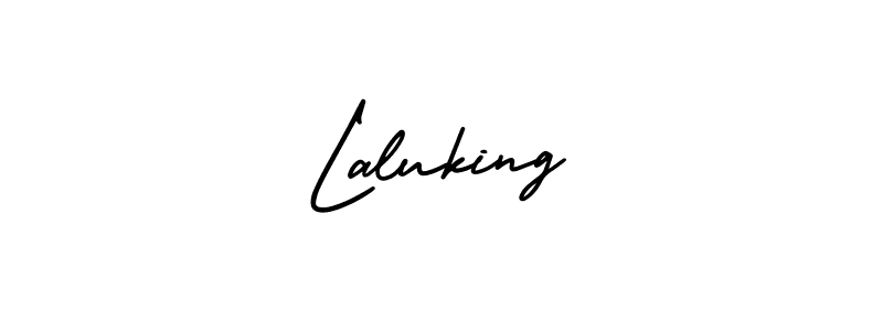 You should practise on your own different ways (AmerikaSignatureDemo-Regular) to write your name (Laluking) in signature. don't let someone else do it for you. Laluking signature style 3 images and pictures png