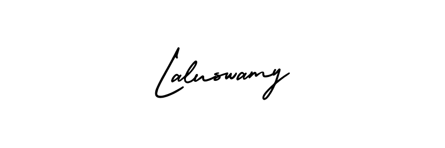 This is the best signature style for the Laluswamy name. Also you like these signature font (AmerikaSignatureDemo-Regular). Mix name signature. Laluswamy signature style 3 images and pictures png