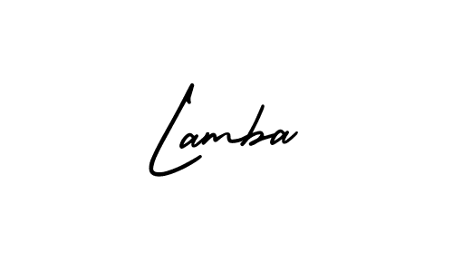Make a beautiful signature design for name Lamba. With this signature (AmerikaSignatureDemo-Regular) style, you can create a handwritten signature for free. Lamba signature style 3 images and pictures png