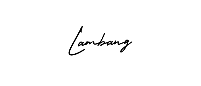 Make a beautiful signature design for name Lambang. With this signature (AmerikaSignatureDemo-Regular) style, you can create a handwritten signature for free. Lambang signature style 3 images and pictures png