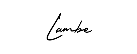 Use a signature maker to create a handwritten signature online. With this signature software, you can design (AmerikaSignatureDemo-Regular) your own signature for name Lambe. Lambe signature style 3 images and pictures png
