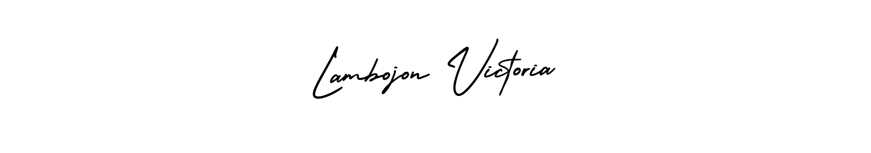 AmerikaSignatureDemo-Regular is a professional signature style that is perfect for those who want to add a touch of class to their signature. It is also a great choice for those who want to make their signature more unique. Get Lambojon Victoria name to fancy signature for free. Lambojon Victoria signature style 3 images and pictures png